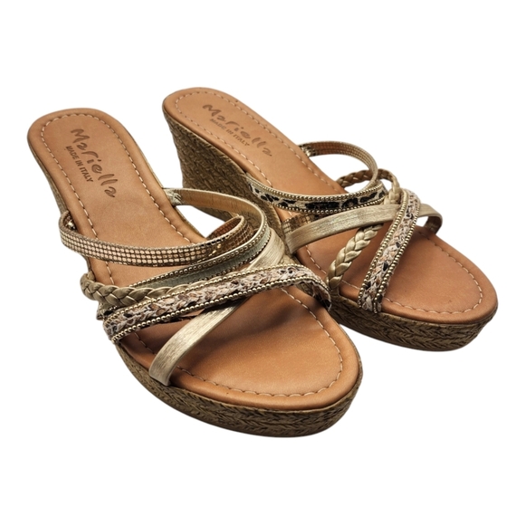 Mariella Animal Print Strappy Wedge Sandal Size 8 - Picture 8 of 8